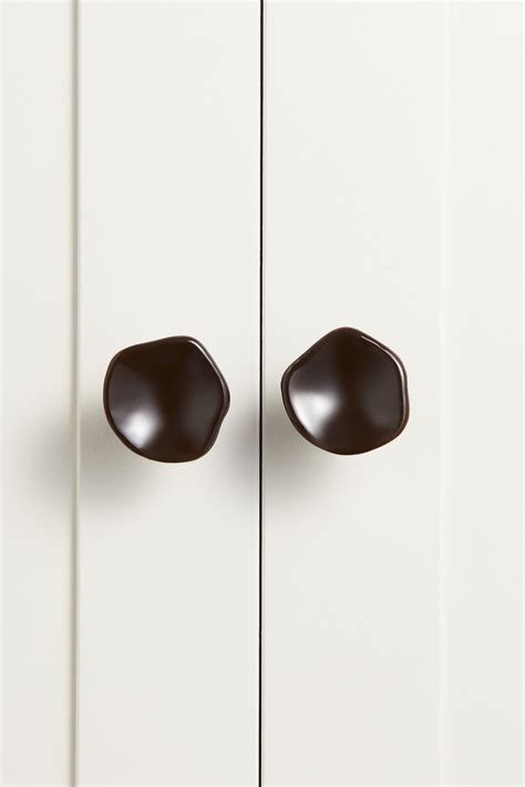 2-pack stoneware knobs - Dark brown - Home All | H&M IN