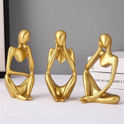 Buy TIED RIBBONS Decorative Abstract Thinker Men Statue Set of 3 Modern ...