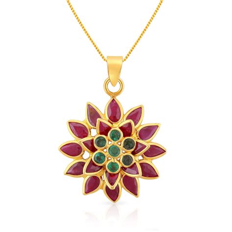 Malabar Gold and Diamonds Precia Collection 22k Yellow Gold and Ruby ...