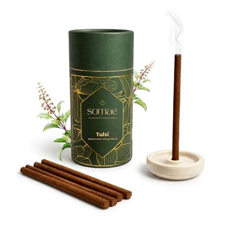 Somaé Bambooless Dhoop Sticks – Tulsi Incense Devbhoomi Temple Flowers ...