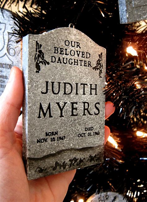 Judith Myers Halloween Mini Ornament Tombstone – Cemetery Haunts