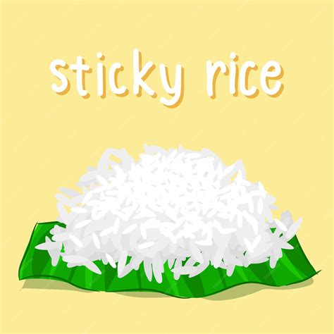 Sticky rice on banana leaf | Premium Vector