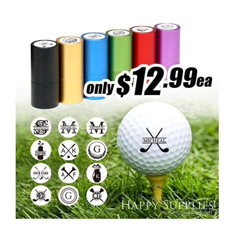 Custom Golf Ball Stamp Box, Personalized Golf Stamps, Gift for Golfer ...