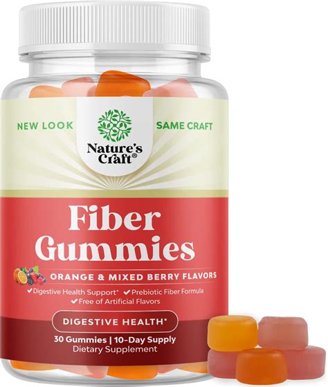 Amazon.com: Tasty Prebiotic Fiber Gummies for Adults - High Fiber Supplement Gummies Vitamins ...