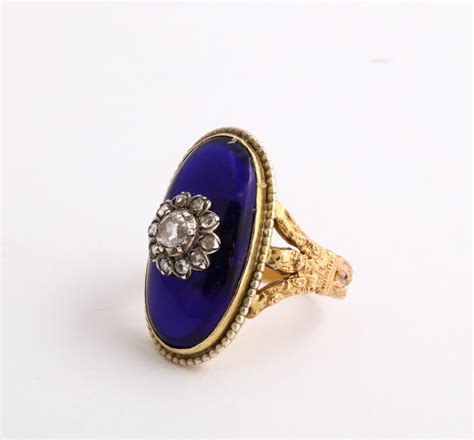 Antique Georgian 18 Kt and Sterling Baque Au Firmament Ring For Sale at ...