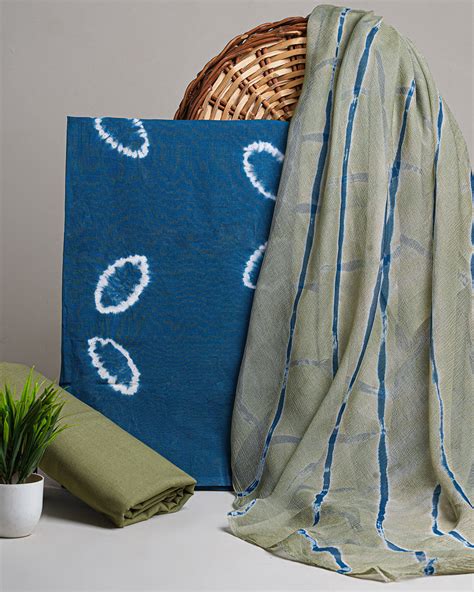 Traditional Hand Block Print Cotton Sets With Chiffon Dupatta Eacotch46 ...