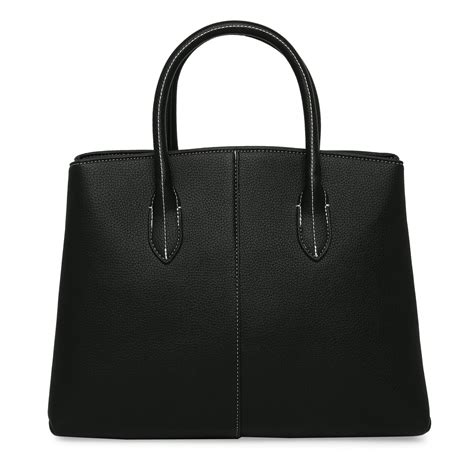 Buy Black Contrast Stitch Handheld Tote Bag
