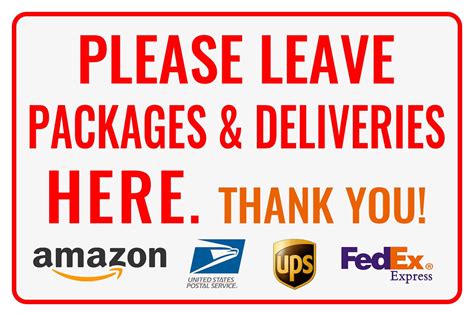Please Leave Packages Deliveries Here - Delivery Sign for Outdoor Use ...