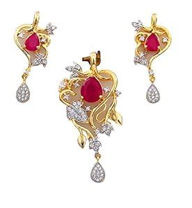Buy CaratYogi Pendant with Drop dangle Earring For Women Girls Ladies ...