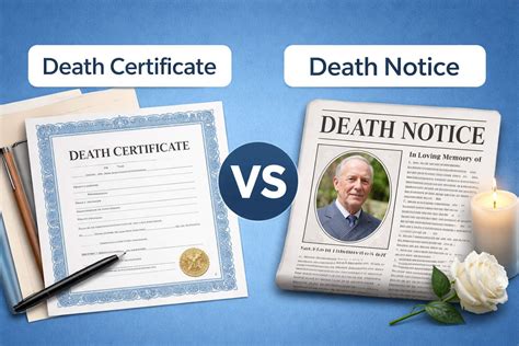 Death Certificate vs Death Notice