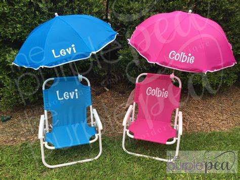 Monogrammed Kid's Beach Chair w/ umbrella