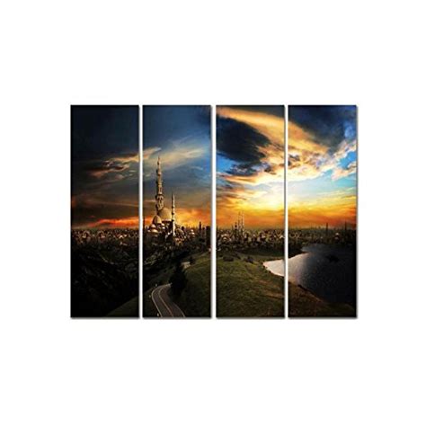 Little Jaipur City 4 Panel Wall Art Painting with Matte Coating 24x18 ...
