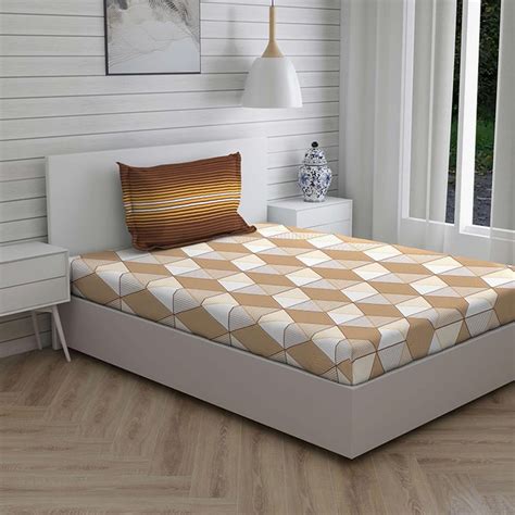 Buy LAYERS Lombardy White Printed Cotton Single Bedsheet Set ...