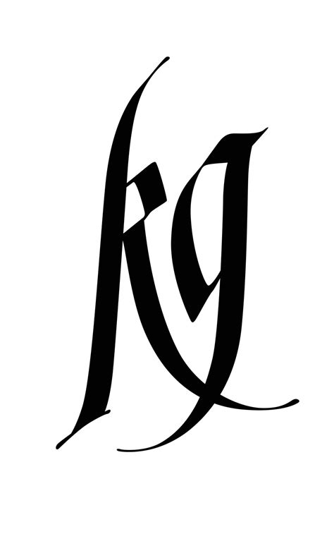 Alphabet K In Calligraphy