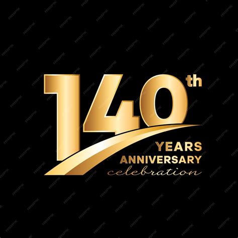 Premium Vector | 140 year anniversary logo with a golden number on a ...