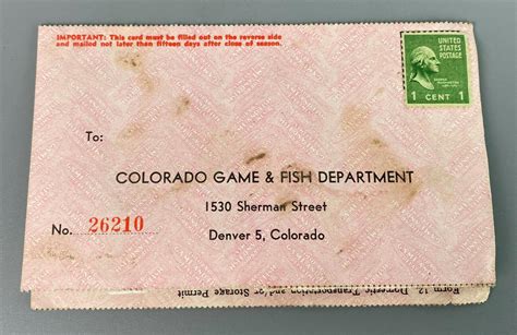 1947 COLORADO FISH AND GAME LICENSE | #4543700509