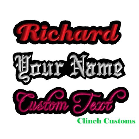 3" to 17" Custom Patches for Jackets , Embroidered Iron on Name Label ...