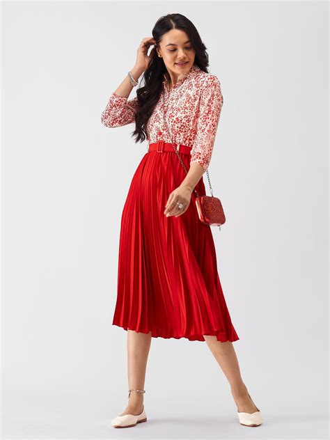 Floral Crepe Shirt Midi Dress – Aask Website