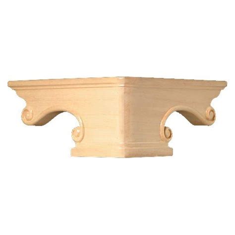 Brown Wood Inc. 01708010HM1 Carved Pedestal Corner Wood Bun Foot, Hard ...