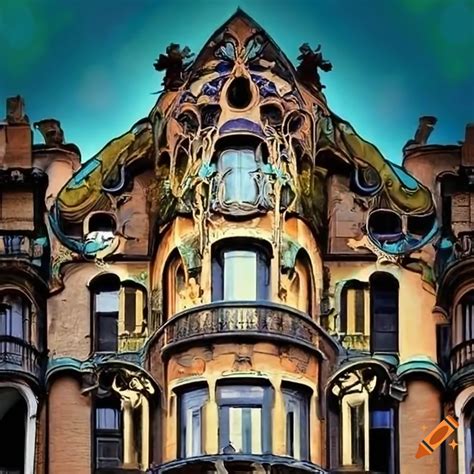 Art nouveau architecture on Craiyon