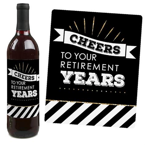 Buy Happy Retirement - Wine Bottle Sticker Labels - Retirement Party ...