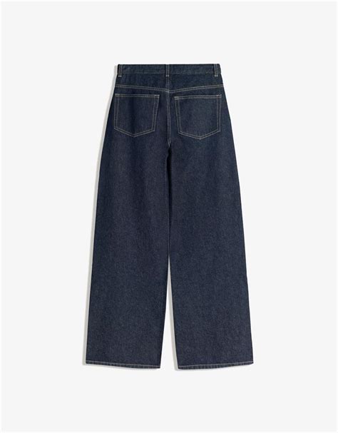 Wide leg jeans with crossover waist - Women | Bershka