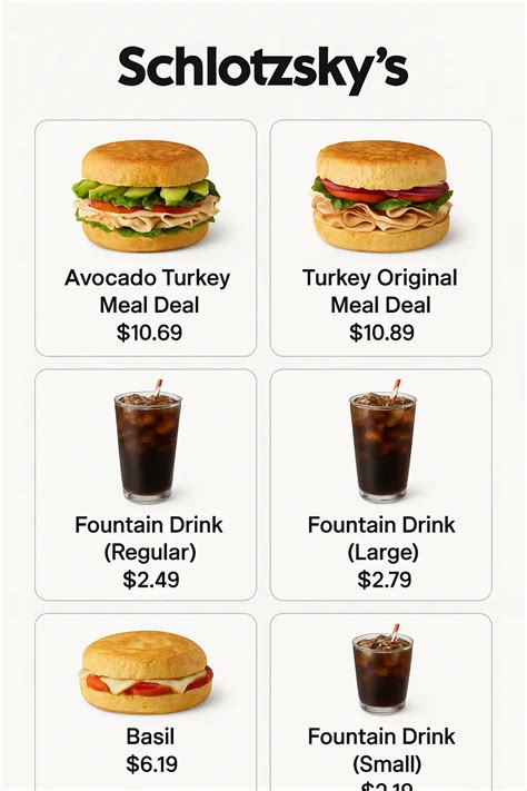 Schlotzsky's Menu Prices - PriceListo