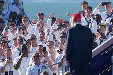Trump celebrates Navy’s 250th anniversary at rally-like event
