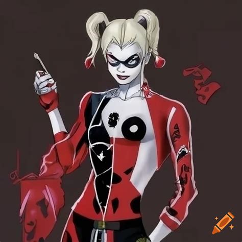 Cosplay of male harley quinn on Craiyon