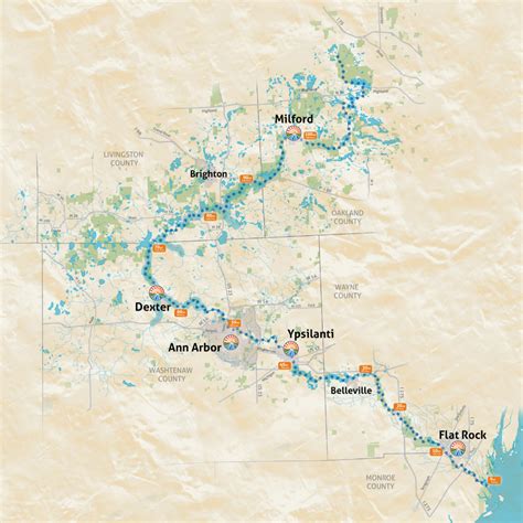 Huron River National Water Trail Map | Explore Trail Towns