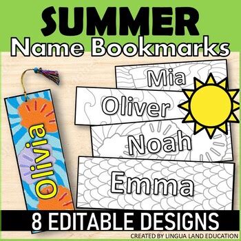 Results for summer name tags color your own | TPT