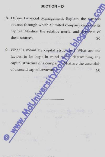 Fundamentals of Management - December 2012 Question Paper - MDU