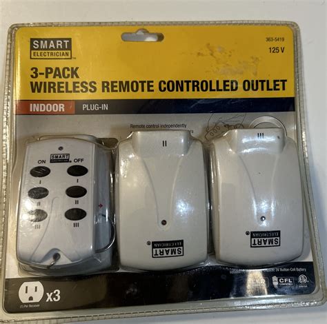Smart Electrician 3-Pack Wireless Remote Controlled Outlet Indoor Plug ...
