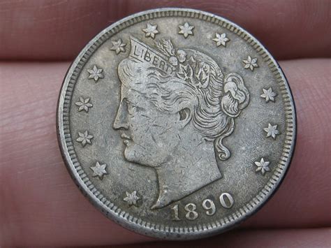 1890 Liberty Head V Nickel 5 Cent Piece- Dark, VF/XF Details | eBay