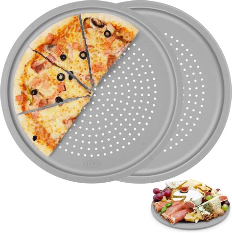 Amazon.com: LYNG Pizza Pan 16 Inch, 2 Pack Silicone Nonstick Pizza Tray ...