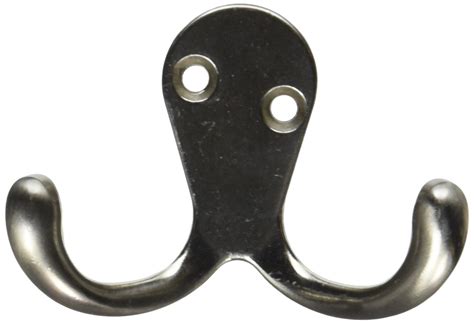 National Hardware V8007 3" Basic Double Robe Hooks Satin Nickel AD ...