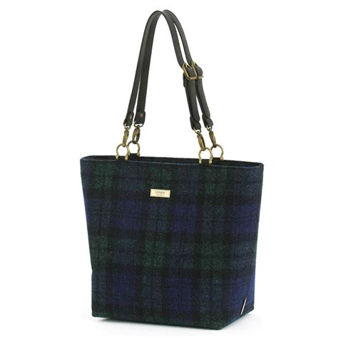 Black Watch Tartan Shoulder Bag - Harris Tweed - Umpie Handbags