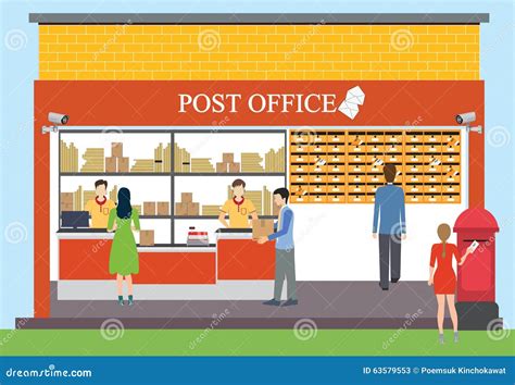 Post office stock vector. Illustration of package, infographic - 63579553