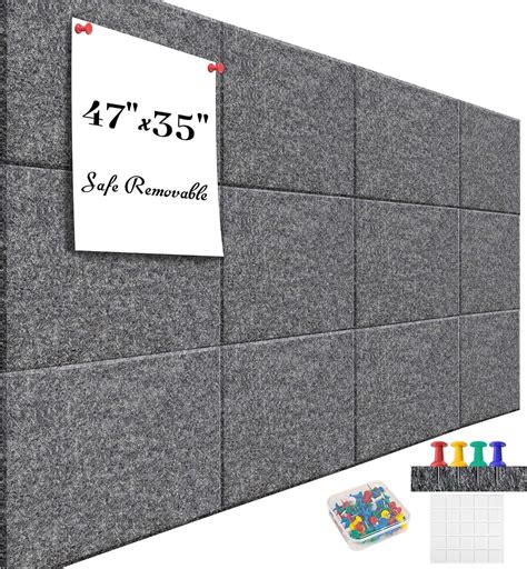 Large Office Cork Board Alternative - 47"x35"12 Pack Felt Wall Tiles ...