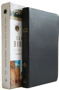 Biblia Reina Valera 1960 letra grande. Piel Premier negro, indice ...