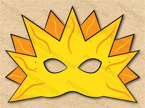 Buy Sun Mask Printable, Paper DIY for Kids and Adults. PDF Template ...