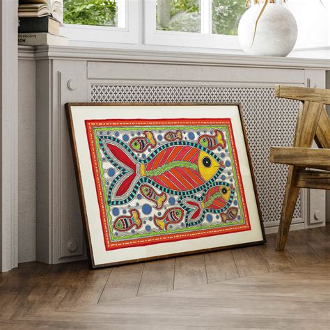 Life of Fish, Madhubani Art, Madhubani Painting – Dessine Art