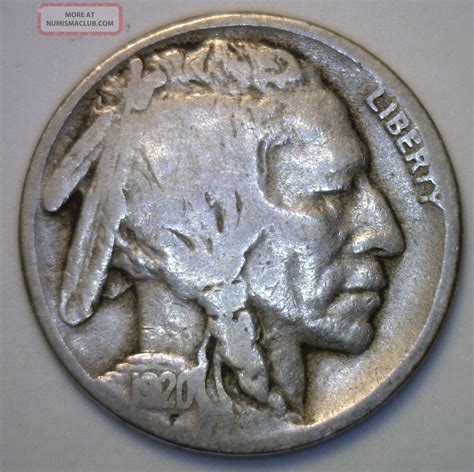 1920 S Buffalo Nickel Coin Indian Head Five Cents Us Type Good Or Better
