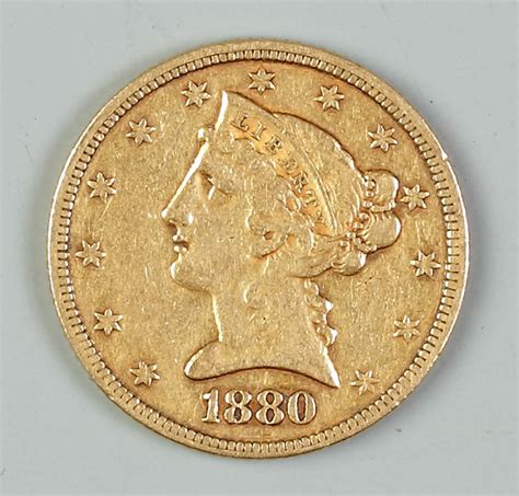 1880 Liberty Five Dollar Gold Coin | Cottone Auctions