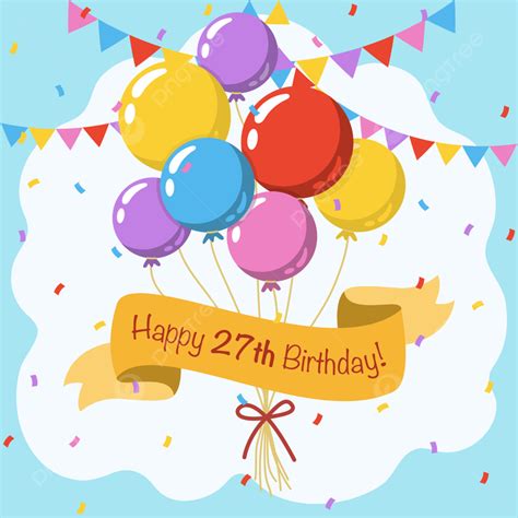 Happy 27th Birthday Anniversary Annual Poster Template Download on Pngtree