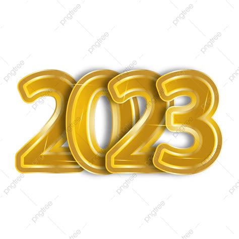 2023 帶金色的文字, 2023, 2023年文本, 2023年新年快樂向量圖案素材免費下載，PNG，EPS和AI素材下載 - Pngtree