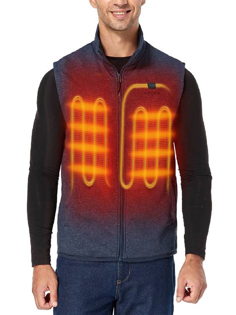 ORORO Men's Heated Fleece Vest with Battery, Fleece Heated Vest Base ...