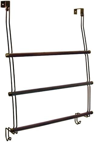 InterDesign Formbu Over-the-Door Triple Towel Bar, Dark Bamboo/Bronze ...