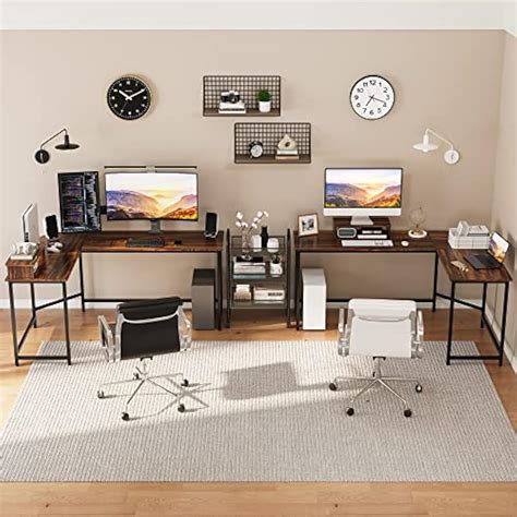 Weehom L Shaped Comuter Desk with Monitor Stand, | Ubuy India