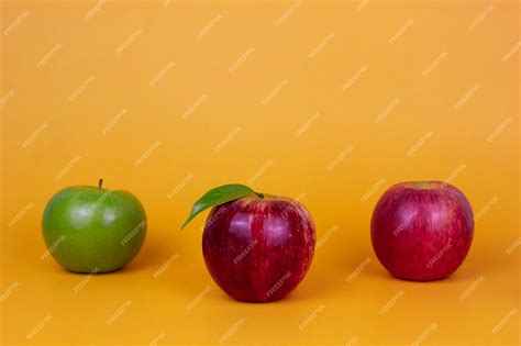 Premium Photo | Three different apples green and red fruits isolated on ...